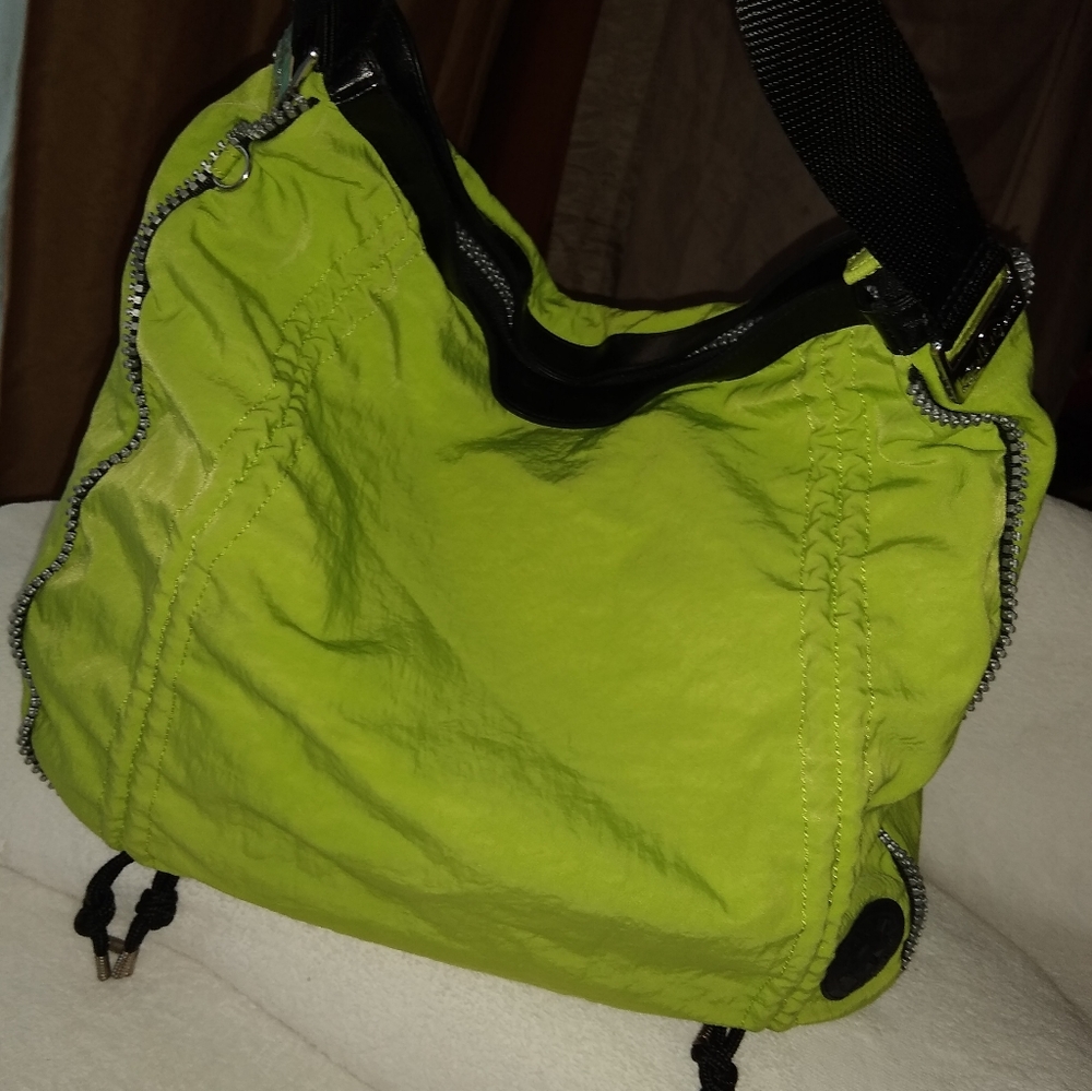Fergie for Kipling lime green crossbody bag.